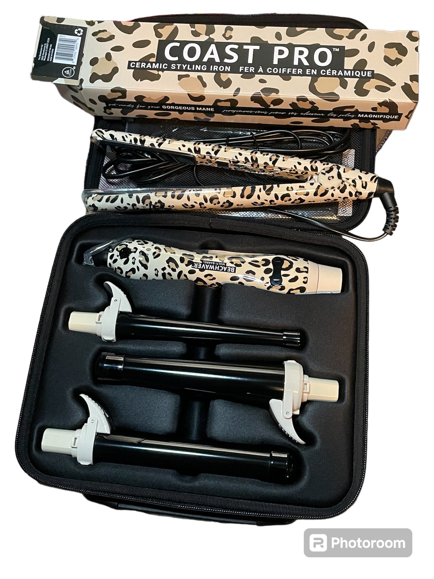 Beachwaver 3-in-1 rotating curling iron + Beachwaver ceramic flat iron set