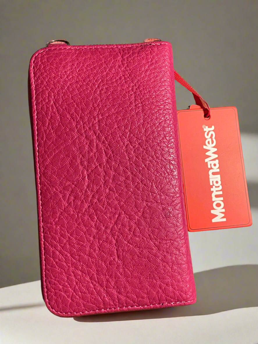 Montana West Crossbody Phone Wallet (Pink)